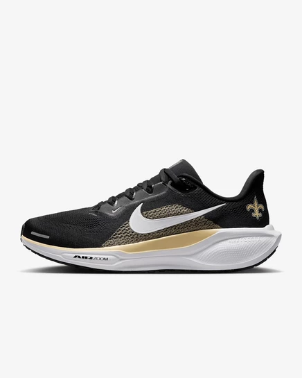 Мужские беговые кроссовки Nike Pegasus 41 New Orleans Saints, черный/золотой/белый