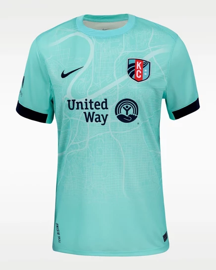 Женская игровая футболка Nike KC Current 2025 Temwa Chaŵinga, бирюзовая