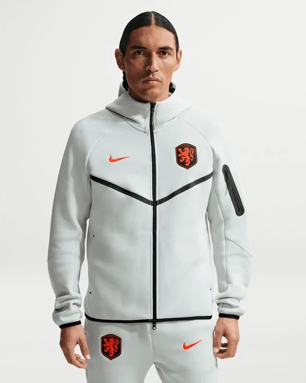 Мужская худи Nike Tech Fleece Windrunner, песочно-серая/красная