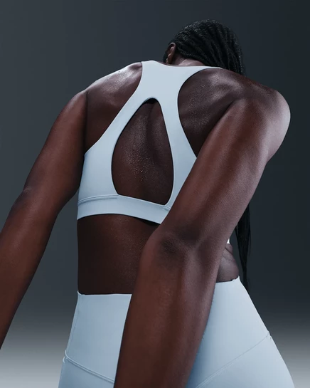 Женский топ Nike Universa средней поддержки, голубой