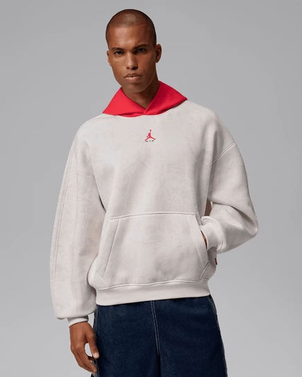 Мужское худи Jordan Brooklyn Fleece, темно-серое/красное