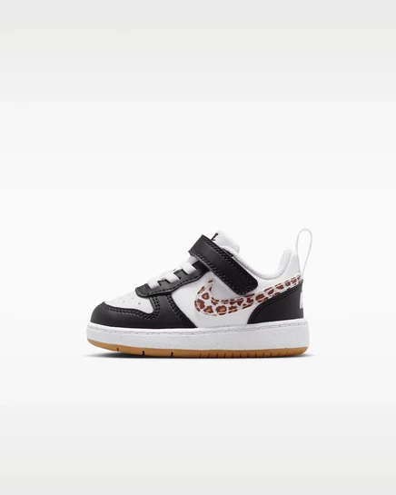 Детские кеды Nike Court Borough Low, черно-белые/коричневые
