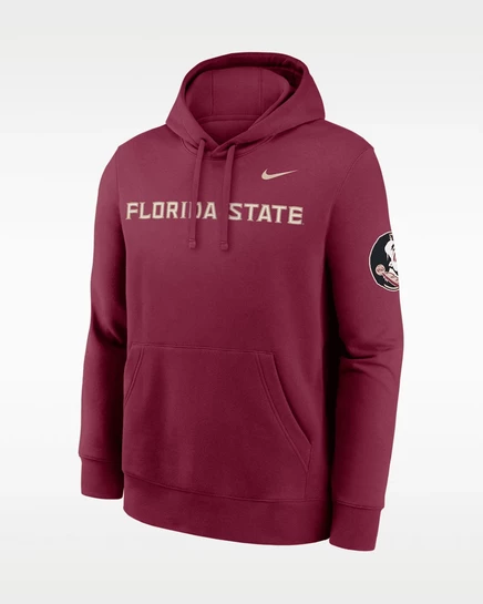 Мужское худи Nike Florida State Club, бордовое