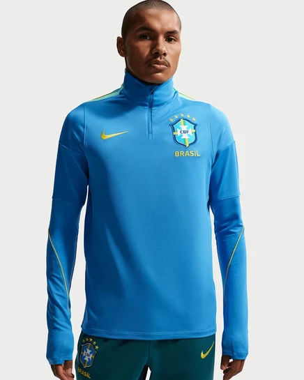 Мужской топ Nike Brazil Strike Dri-FIT, светло-голубой/мятный/золотой