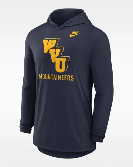 Мужская футболка с капюшоном Nike West Virginia Legacy Dri-FIT, темно‑синяя