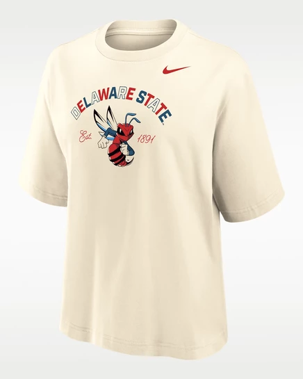 Женская футболка Nike College, хлопковая, натуральная