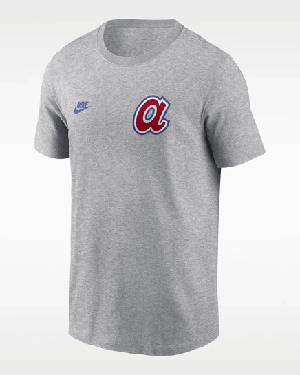 Мужская футболка Nike Braves Cooperstown, серый меланж