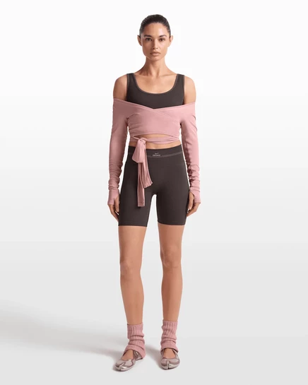 Женские шорты NikeSKIMS Ribbed Seamless 5″, феникс/трюфель