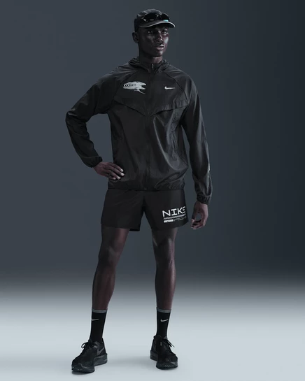 Мужские 2‑в‑1 шорты Nike Challenger 5″ утепленные, черные/антрацит