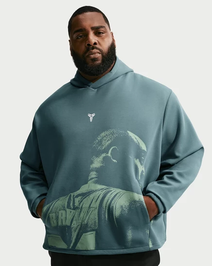 Мужское худи Nike Kobe Dri-FIT флисовое, тёмно-серое/белое