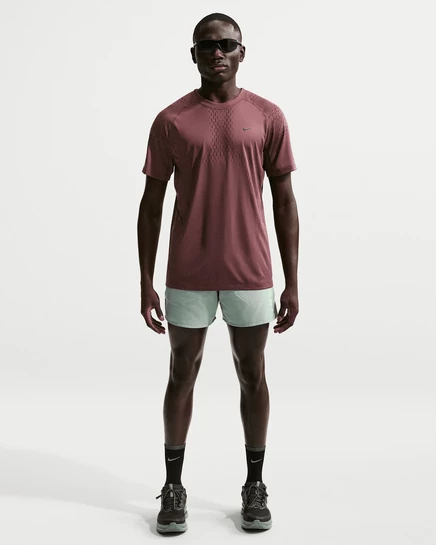 Мужские шорты для бега Nike Stride Dri-FIT 5″ с вкладышем, серые/лаймовые