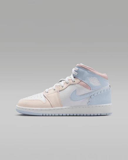Детские кроссовки Jordan Mid SE, голубой/кремовый/белый