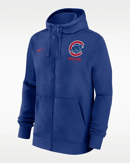 Мужская худи Nike Chicago Cubs Lockup на молнии, королевский синий
