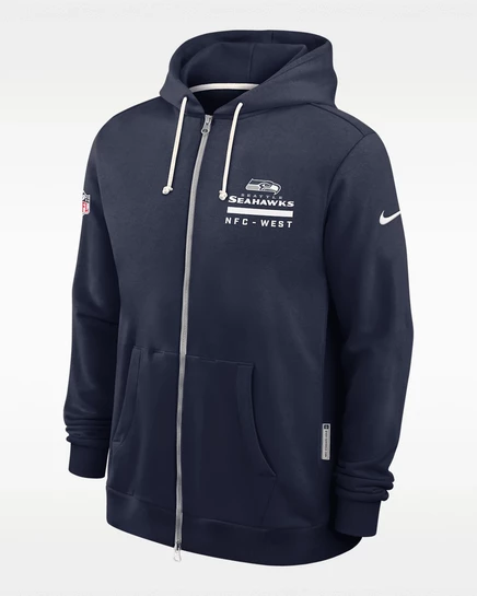 Мужское худи Nike Seattle Seahawks Utility Player на молнии, темно-синее