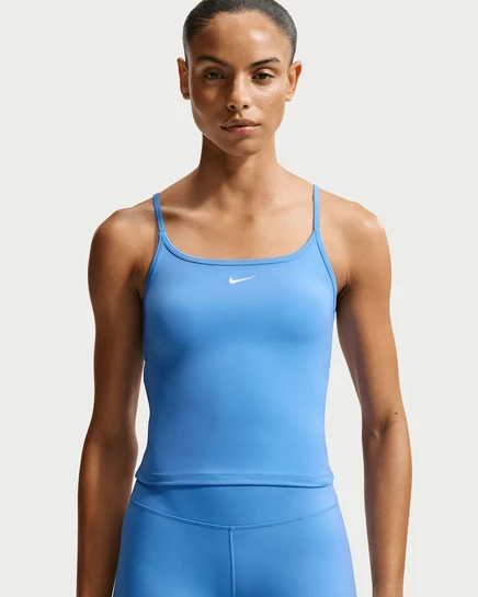 Женская майка Nike One Fitted Dri-FIT, голубая/белая
