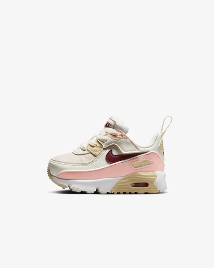 Кроссовки малышам Nike Air Max 90, серо-розово-бело-красные