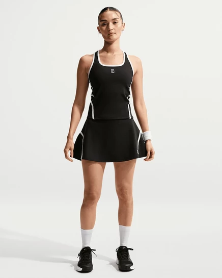 Женская теннисная юбка NikeCourt Advantage Dri-FIT, черно-белая