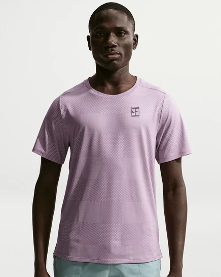 Мужская теннисная футболка NikeCourt Advantage, светло-фиолетовая/черная