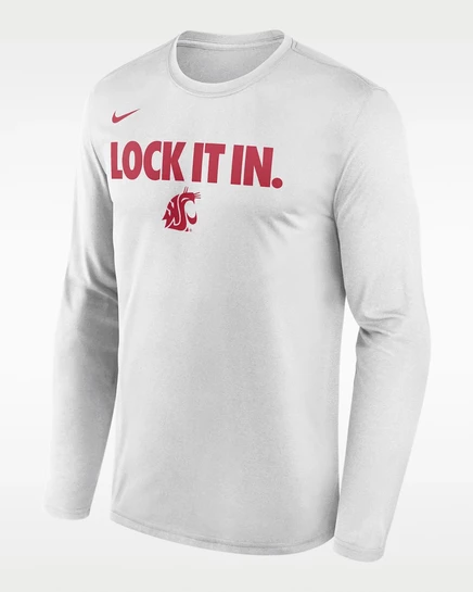 Мужской лонгслив Nike Washington State 2026 Dri-FIT, белый