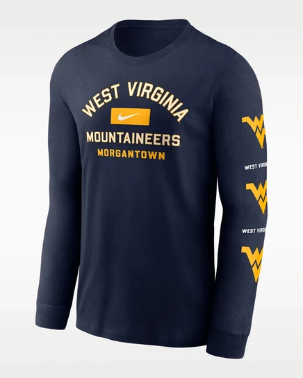 Мужская футболка Nike West Virginia Campus, темно-синяя