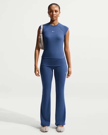 Женские леггинсы Nike Chill Knit, тёмно-синие/молочные