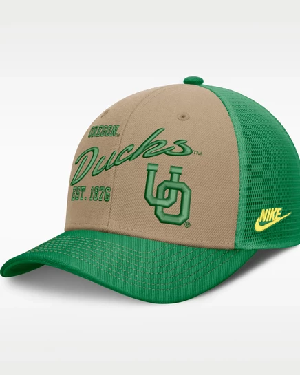 Мужская кепка Nike Legacy Rise Oregon, бежевая/зеленая