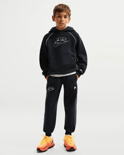 Детские флисовые джоггеры Nike Air, черно-белые