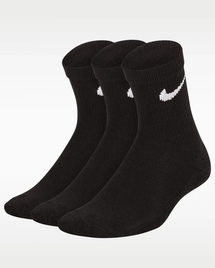Детские носки Nike Basics 3 пары, черно-белые