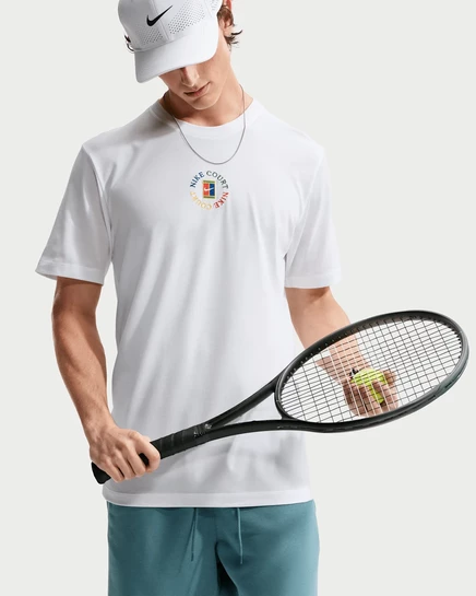 Мужская теннисная футболка NikeCourt Dri-FIT, белая
