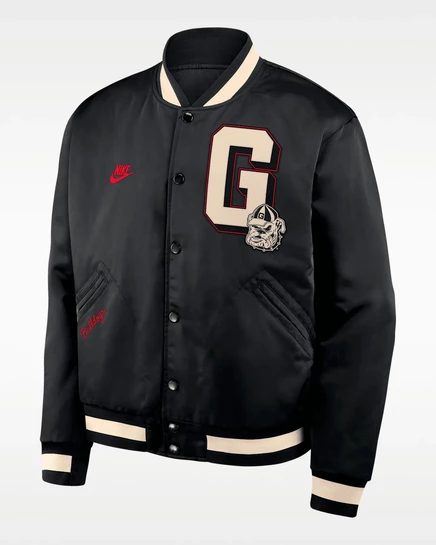 Мужская бомбер-куртка Nike Georgia Legacy на кнопках, черная