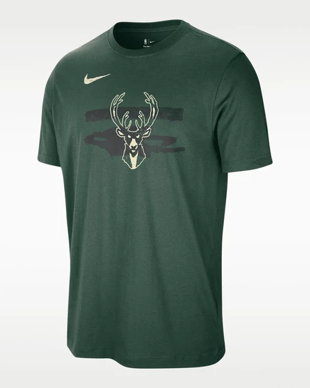Мужская футболка Nike Milwaukee Bucks, тёмно-зелёная