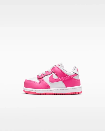 Детские кеды Nike Dunk Low, бело-розовые/фуксия