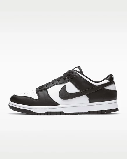Женские кеды Nike Dunk Low, белые с черными деталями