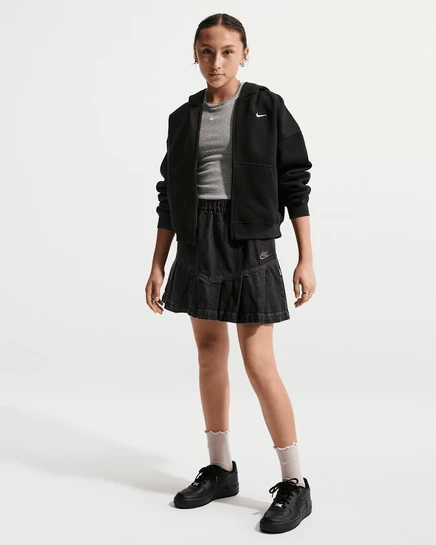 Юбка для девочек Nike Sportswear, джинсовая, черная