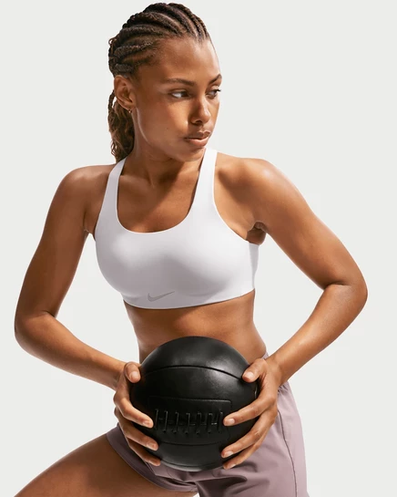 Женский спортивный бюстгальтер Nike Rival, белый/песочный
