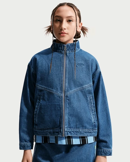 Куртка для девочек Nike Windrunner Denim, темно-синяя