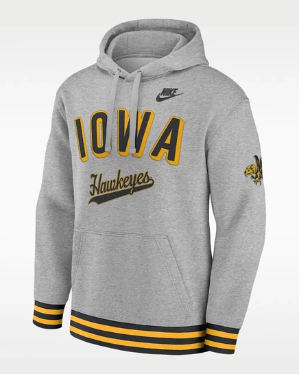 Мужская толстовка-худи Nike Iowa Legacy Retro колледжная, серый