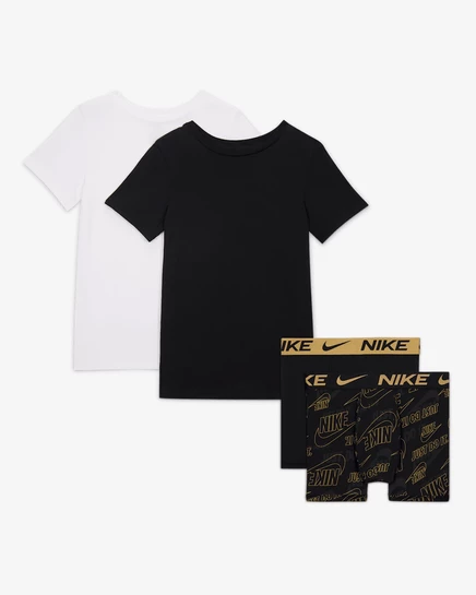 Детский комплект белья Nike из 4 предметов, черный/золотой