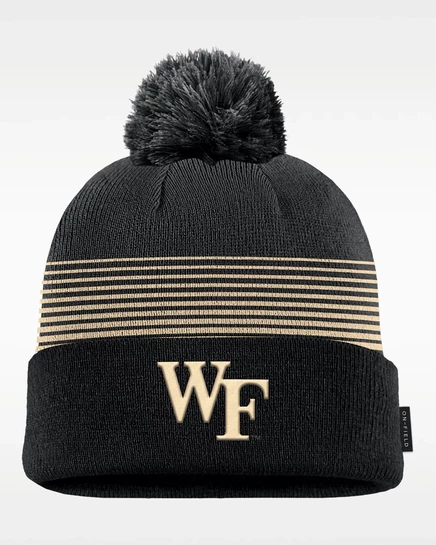 Мужская шапка Nike Wake Forest с помпоном, черная