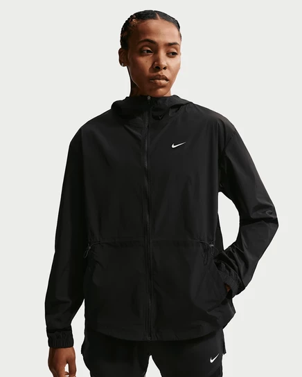 Женская куртка Nike One с капюшоном, черно-белая