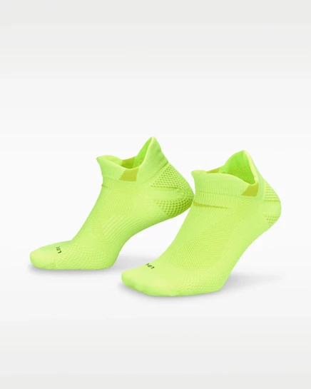 Унисекс невидимые носки Nike Running легкие, вольт/ярко‑зеленые/черные