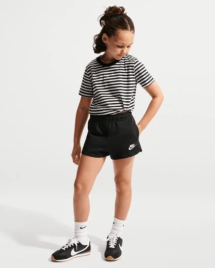 Детские шорты Nike Sportswear джерси для девочек, черно-белые