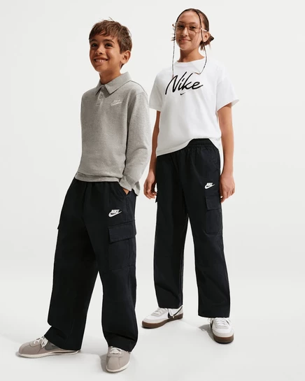 Брюки-карго для детей Nike Sportswear Club, черно-белые