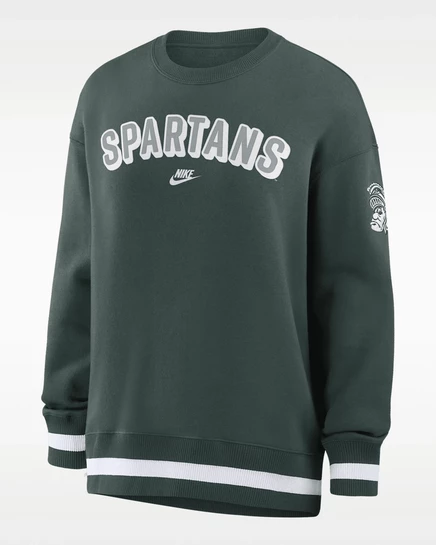 Женская толстовка Nike Michigan State Legacy Phoenix оверсайз, зеленая