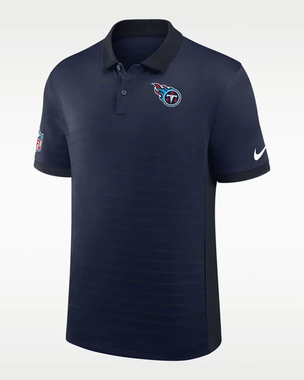 Мужское поло Nike Tennessee Titans Victory Stripe Dri-FIT, темно-синее
