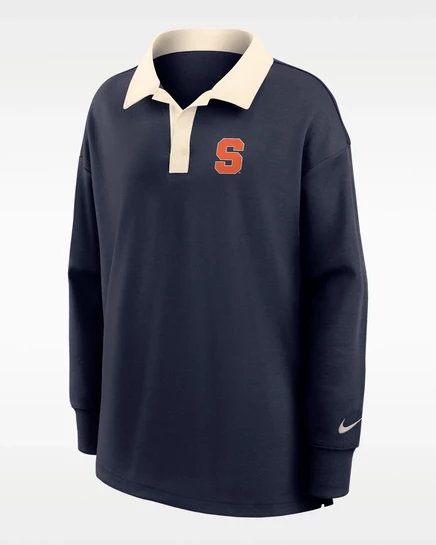 Женское поло Nike Syracuse с длинным рукавом, темно-синее