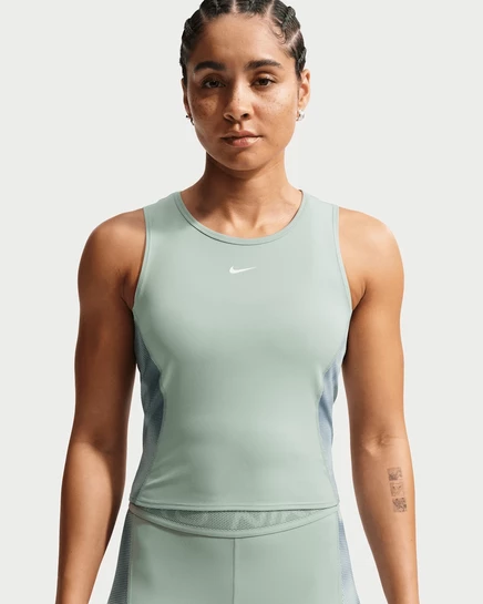 Женская майка Nike Pro Dri-FIT, серая/бледно-зеленая/белая