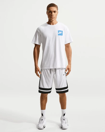 Мужские баскетбольные шорты Nike Dri-FIT 10 дюймов Game Classic, бело-черные