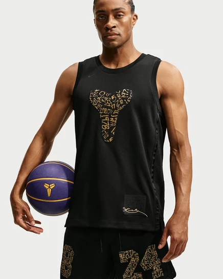 Мужская баскетбольная майка Nike Kobe, черно-золотая