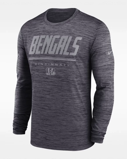 Мужской лонгслив Nike Cincinnati Bengals Sideline Velocity Dri-FIT, черный